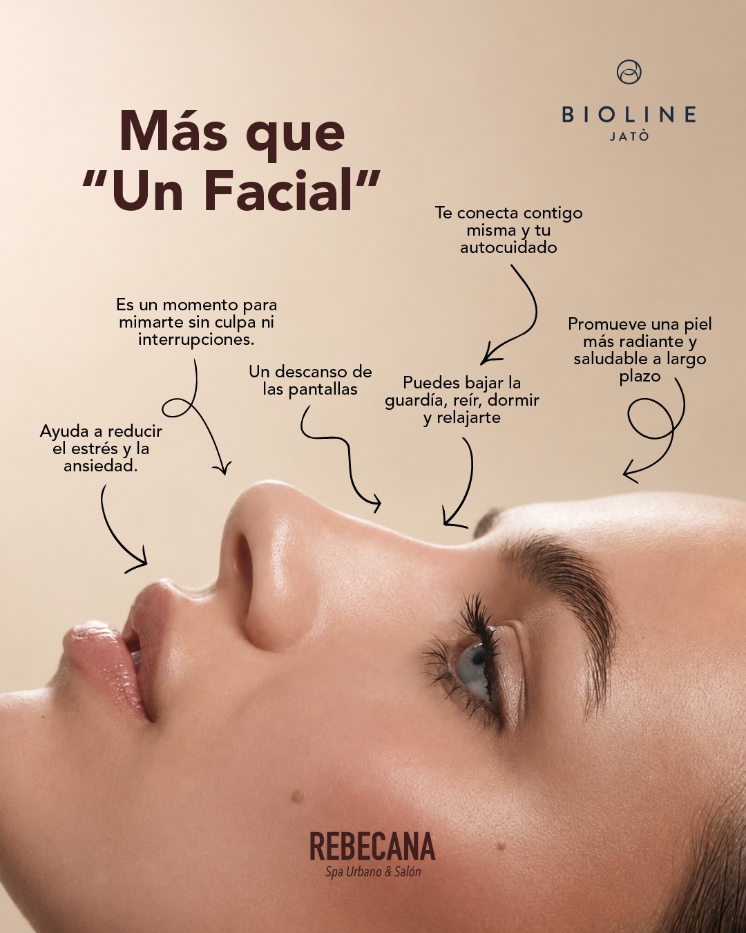 Infografia sobre los beneficios del facial Bioline Jato