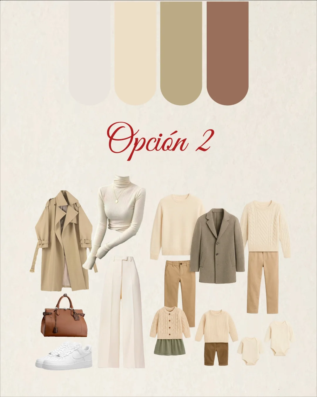 Recomendacion de vestuario en beige y camel